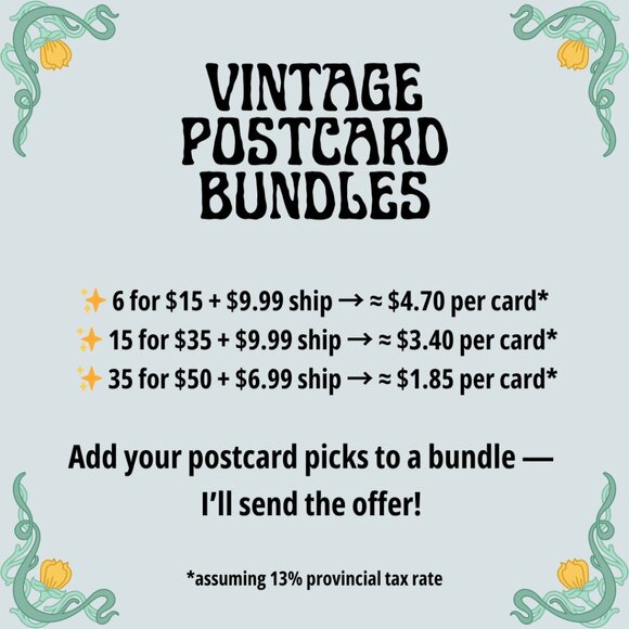 6/$15 Vintage Blank Comic Postcard 1900s Ephemera, Happy Mail, Gallery Wall - Picture 3 of 3